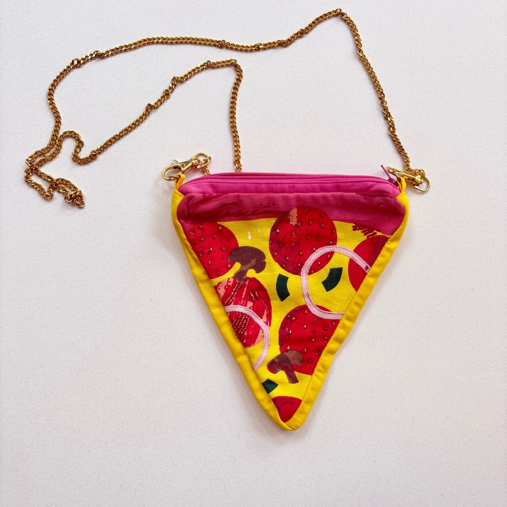 Paper Source Pink and Yellow Crossbody Bag with beading